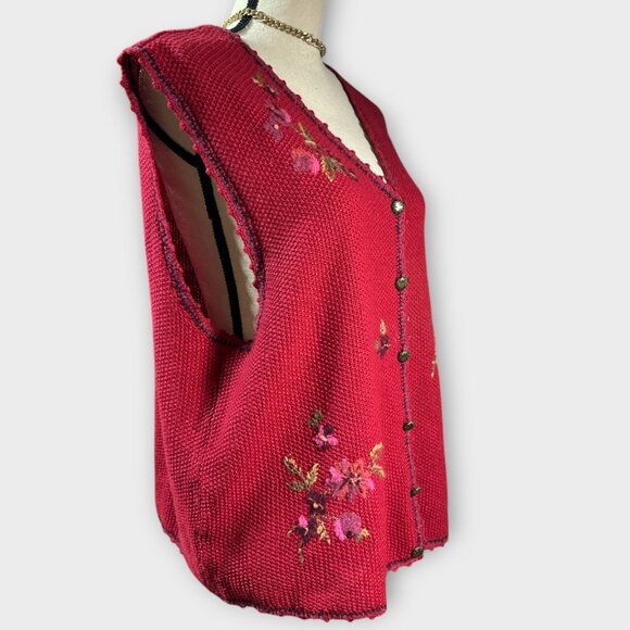 Vintage Napa Valley Womens XL Sweater‎ Vest Wool Blend Cable Knit Cottagecore - Picture 3 of 8